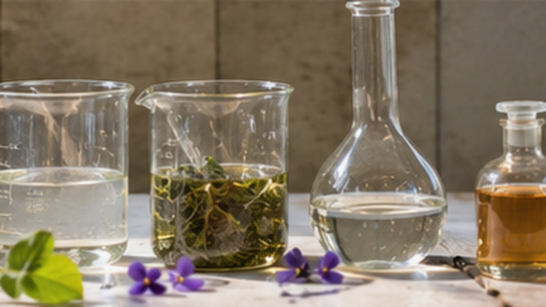 Hydrolat, infusion, distillat et matières botaniques en verrerie de formulation
