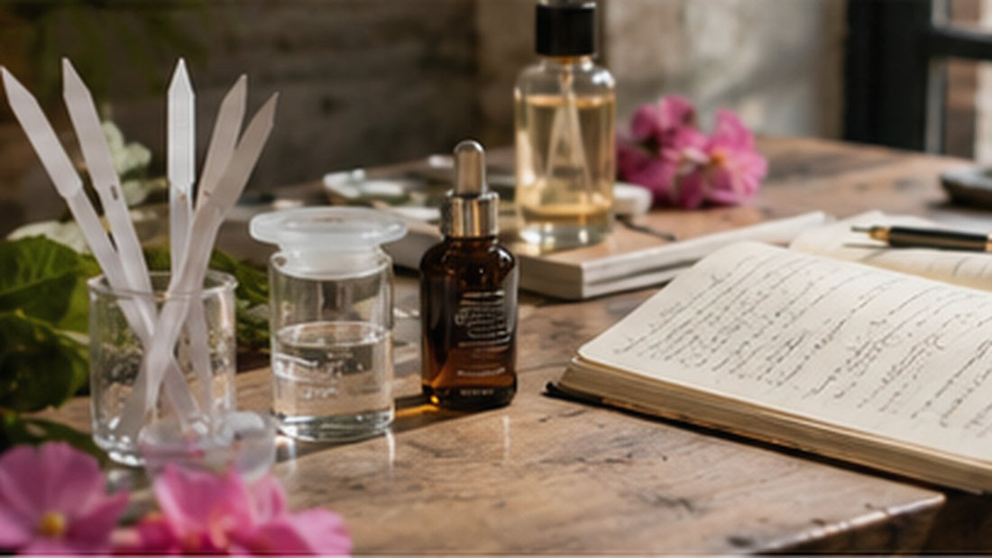 Atelier de composition inspiré de la parfumerie française, fleurs et flacons